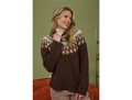 Blu Pepper Women's Fair Isle Pattern Crew Neck Sweater