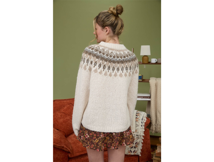 Blu Pepper Women's Fair Isle Pattern Crew Neck Sweater