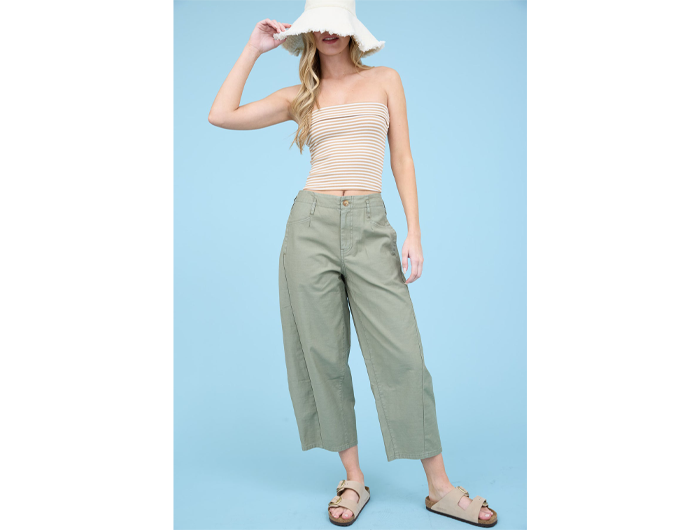 Blu Pepper Women's Cropped Wide Leg Pants