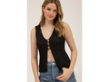 Blu Pepper Women's V-Neck Button Front Sweater Vest