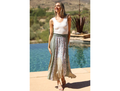 Angie Women's Godet Hem Patchwork Midi Skirt