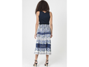 Angie Women's Mixed Materials Tiered Midi Skirt