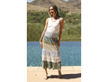 Angie Women's Mixed Materials Tiered Midi Skirt