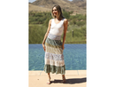 Angie Women's Mixed Materials Tiered Midi Skirt