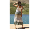 Angie Women's Mixed Materials Tiered Midi Skirt