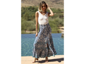 Angie Women's Split Hem Tiered Maxi Skirt