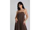 Blu Pepper Women's Pintuck Bust Spaghetti Strap Midi Dress