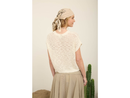 Blu Pepper Women's Lace Up Neck Short Sleeve Crochet Top