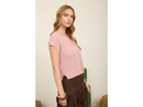 Blu Pepper Women's Split Neck Batwing Sweater Top