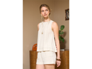 Blu Pepper Women's Stitch Panel Sleeveless Top