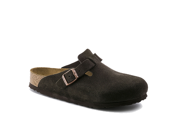 Birkenstock New w/ Box Boston Nude Suede Leather Soft