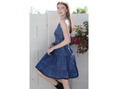 Angie Women's Denim Twist Front Tiered Dress