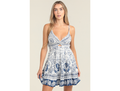 Angie Women's Embroidered Twist Front Tiered Dress