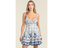 Angie Women's Embroidered Twist Front Tiered Dress