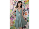 Angie Women's Embroidered Twist Front Tiered Dress