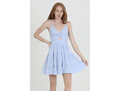 Angie Women's Embroidered Twist Front Tiered Dress