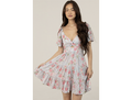 Angie Women's Twist Bust Short Sleeve Tiered Dress