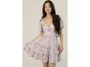 Angie Women's Twist Bust Short Sleeve Tiered Dress