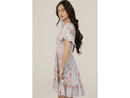 Angie Women's Twist Bust Short Sleeve Tiered Dress