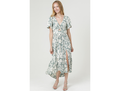 Angie Women's Twist Front Slit Leg Midi Dress