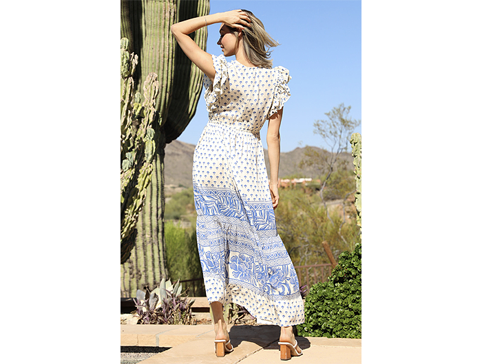 Angie Women's Surplice Tie Waist Maxi Dress