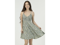Angie Women's V-Neck Smocked Top Tiered Mini Dress