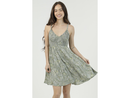 Angie Women's V-Neck Smocked Top Tiered Mini Dress