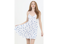 Angie Women's Tie Neck Lace Trim Mini Dress