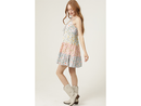 Angie Women's Tie Neck Tiered Mini Dress