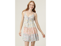 Angie Women's Tie Neck Tiered Mini Dress