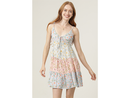 Angie Women's Tie Neck Tiered Mini Dress