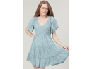 Angie Women's Smocked Top Flutter Sleeve Mini Dress