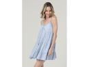 Angie Women's Lace Trim V-Neck Tiered Mini Dress