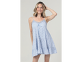 Angie Women's Lace Trim V-Neck Tiered Mini Dress