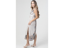 Angie Women's Lace Trim Open Back Maxi Dress