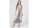 Angie Women's Lace Trim Open Back Maxi Dress