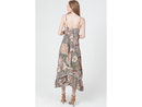 Angie Wonen's Lace Trim V-Neck Ruffle Hanky Hem Dress