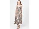 Angie Wonen's Lace Trim V-Neck Ruffle Hanky Hem Dress