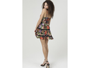 Angie Women's Twist Bust Lace Trim Tiered Mini Dress