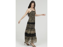 Angie Women's Smocked Top Lace Inset Maxi Dress