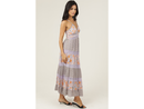Angie Women's V-Neck Lace Trim Maxi Dress