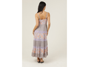 Angie Women's V-Neck Lace Trim Maxi Dress
