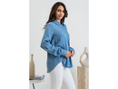 Blu Pepper Women's Tab Sleeve Button Down Shirt