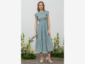 Blu Pepper Women's Smocked Top Tiered Midi Dress