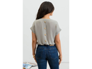 Blu Pepper Women's Split Neck Button Back Top