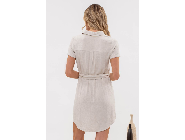 Blu Pepper Women's Belted Collared Button Down Dress Blu Pepper Women's Belted Collared Button Down Dress