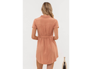 Blu Pepper Women's Belted Collared Button Down Dress