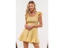 Blu Pepper Women's Smocked Top Ruffle Hem Mini Dress