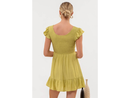 Blu Pepper Women's Smocked Top Ruffle Hem Mini Dress