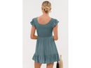 Blu Pepper Women's Smocked Top Ruffle Hem Mini Dress